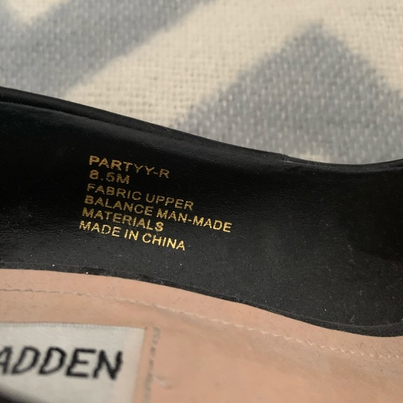 Steve Madden Black satin platform heels - Picture 6 of 8